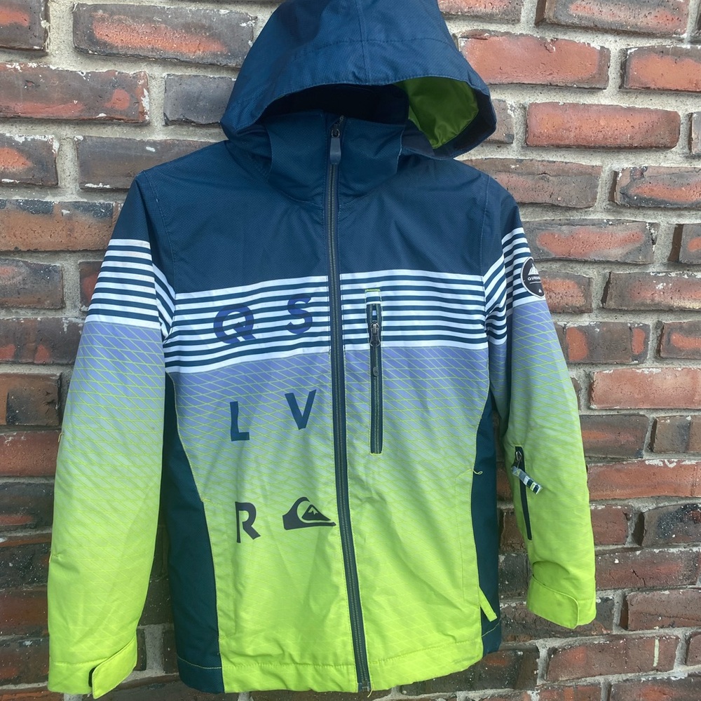 Quiksilver Kids size Med Navy and Lime Ski Jacket